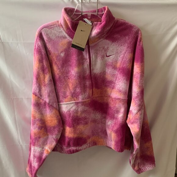 NIKE ONE Women's Therma-FIT Oversized Half-Zip Fleece Sweater Sz LARGE - Picture 1 of 7